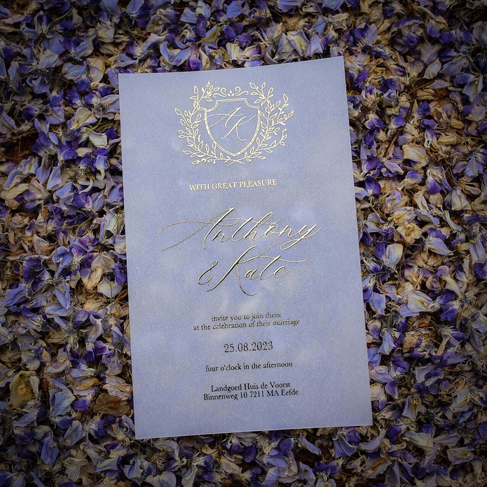 KALKPAPIER en FOLIE Trouwkaart - Bridgerton