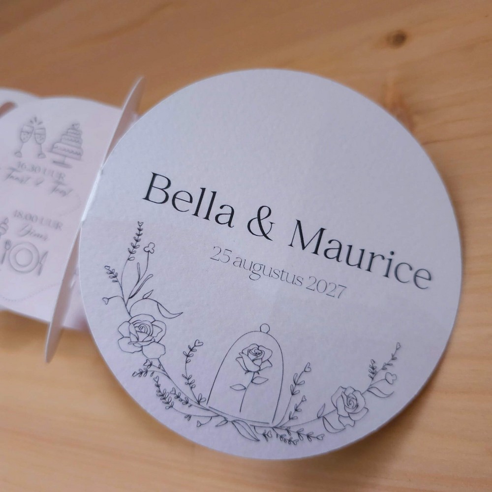 POP-UP Drieluik Trouwkaart - Disney Inspired Be our Guest