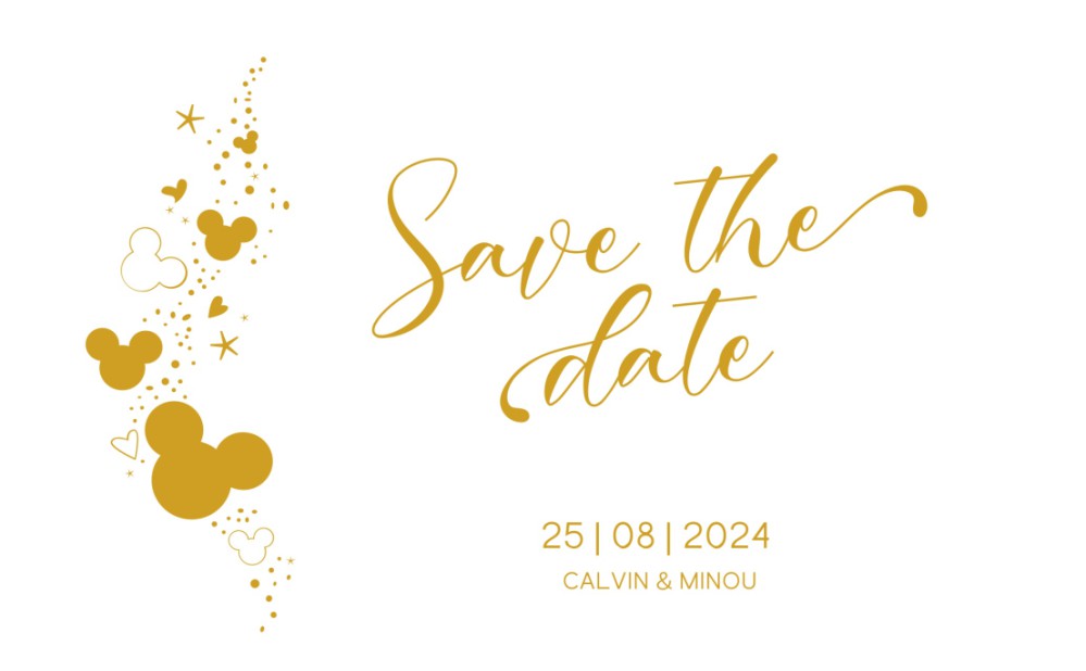 FOLIE Save the date - Disney Inspired Mickey Confetti