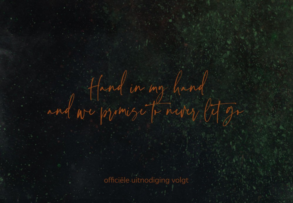 Save the date Dark met koperfolie achterzijde