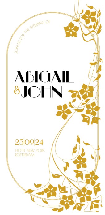 FOLIE Trouwkaart - Art Nouveau