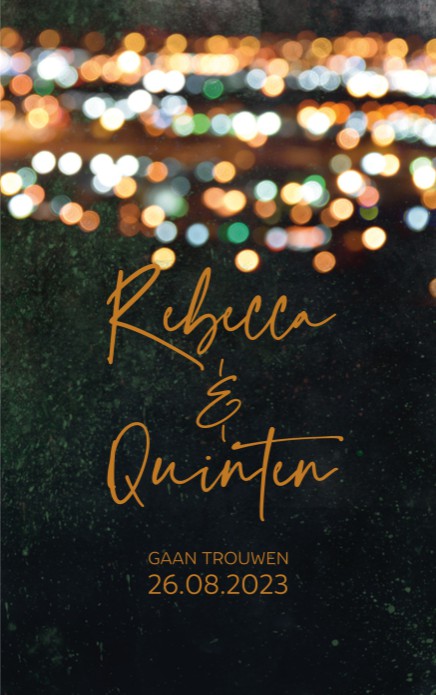 FOLIE Trouwkaart - Dark Festival Lampjes Koper Dubbel