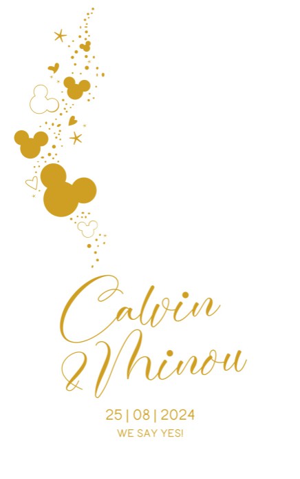 FOLIE Trouwkaart - Disney Inspired Mickey Dubbel 1