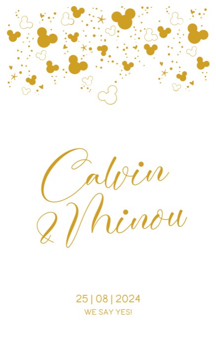 FOLIE Trouwkaart - Disney Inspired Mickey Dubbel 2