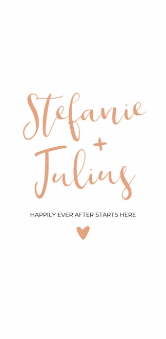 FOLIE Trouwkaart Typografisch Rosegoud