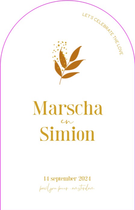 FOLIE VORM Trouwkaart - Confetti Takje Goud