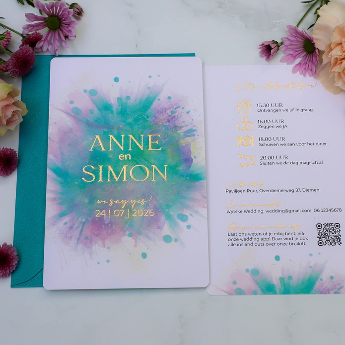 FOLIE Trouwkaart - Festival Color Pastel