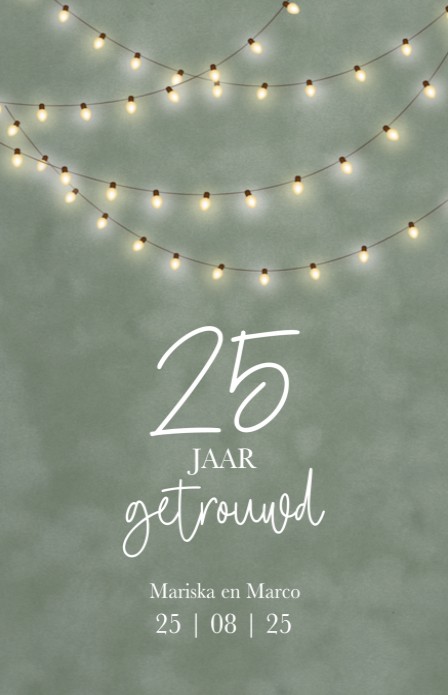 Jubileum kaart - Velvet Green Lampjes