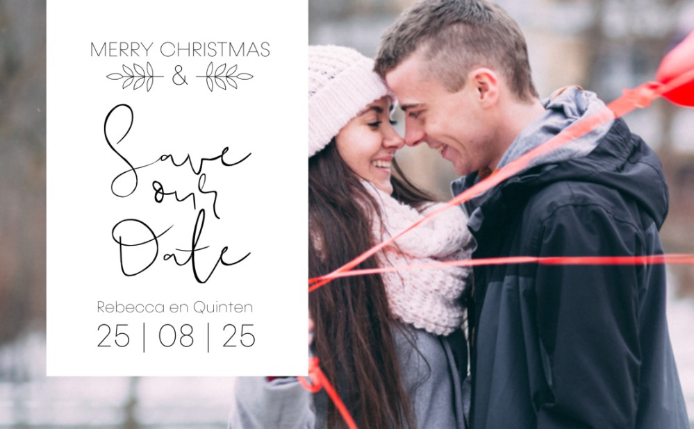 Kerst Save the date - Fotokaart liggend