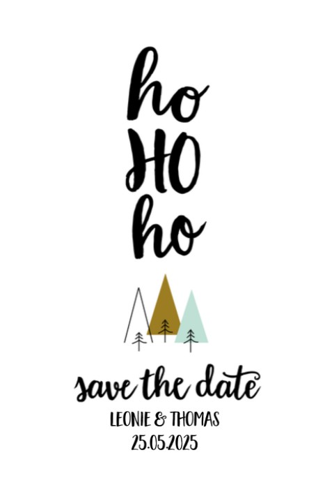 Kerst Save the date - Ho ho ho kerstbomen