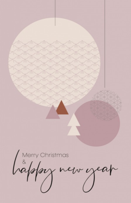 Kerstkaart - Grafisch Pink