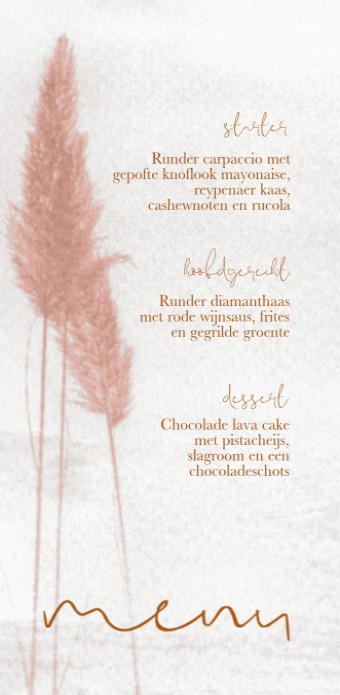 Menukaart - Blush Pampasgras
