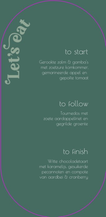 Menukaart - Colorful Seventies Festival