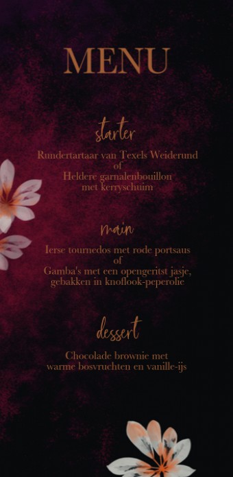 Menukaart - Dark and Moody Flowers