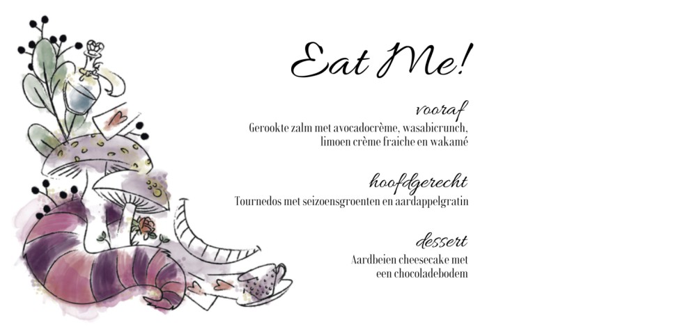 Menukaart - Disney Inspired Alice in Wonderland Diner