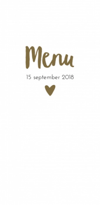 Menukaart - Gouden Hartje