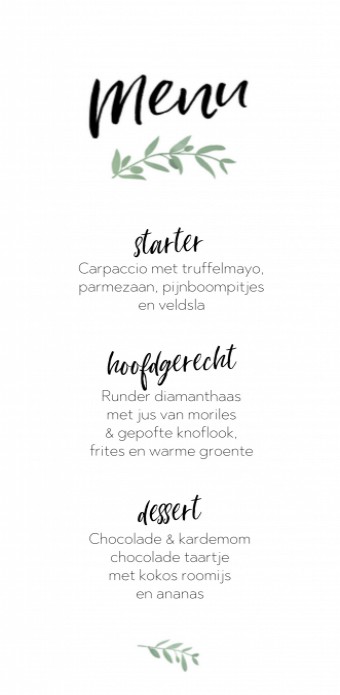 Menukaart - Puur Natuur Takjes 2