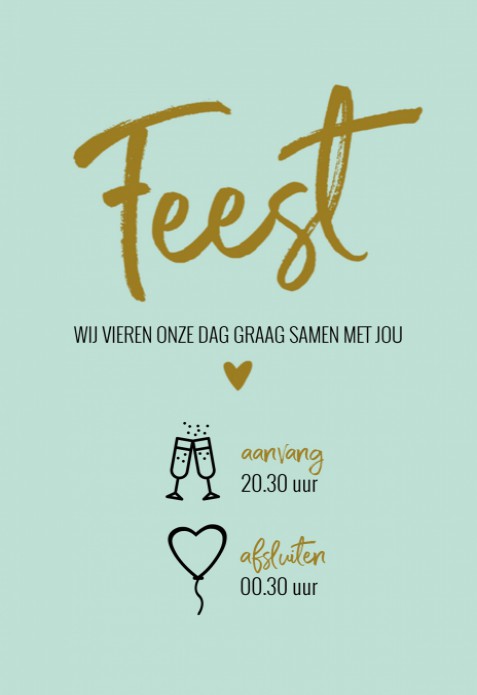 Programmakaart - Feest Typografisch Mint