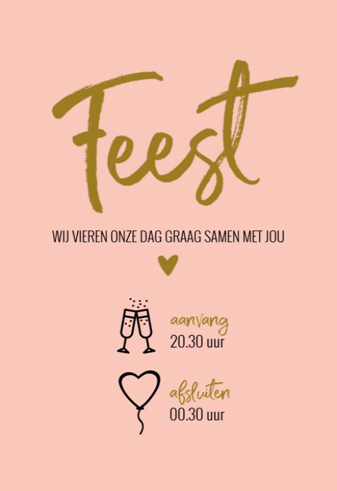 Programmakaart - Feest Typografisch Roze