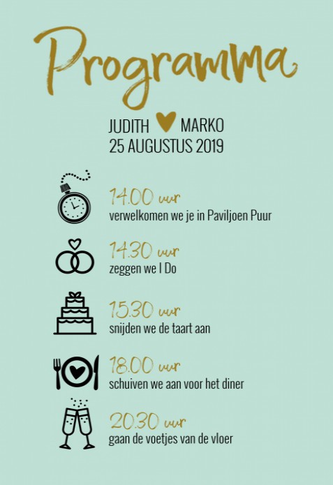 Programmakaart - Typografisch Mint