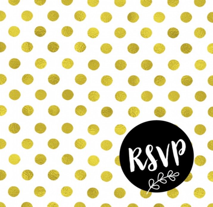 RSVP Glitters en Goud Polkadot