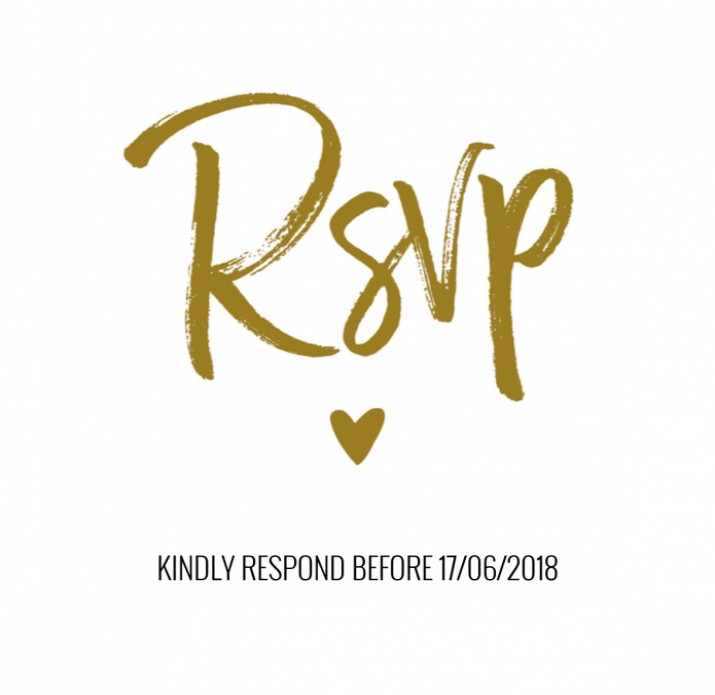 RSVP Glitters en Goud Typografisch
