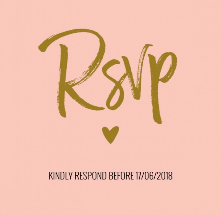 RSVP Glitters en Goud Typografisch Roze