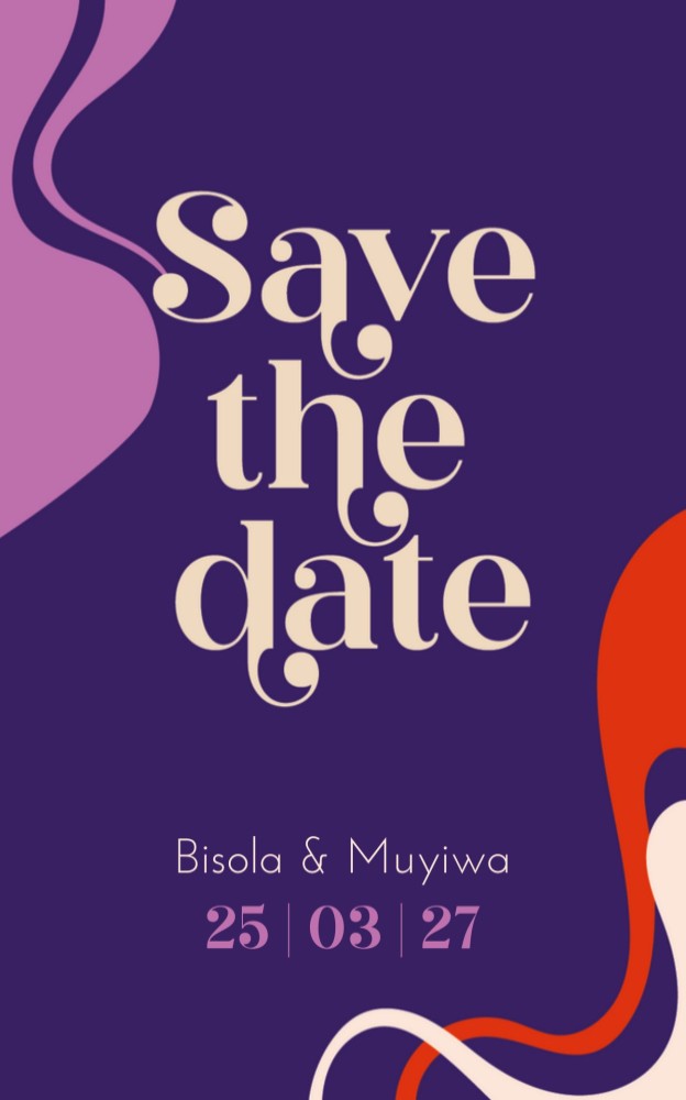 Save The Date - 70s Disco Paars