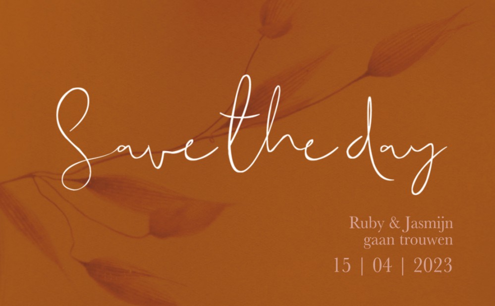 Save the date - Blush Bamboe Koper