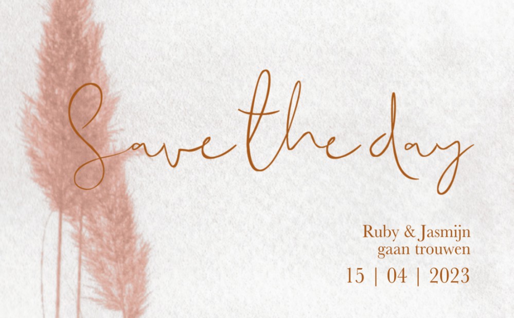 Save the date - Blush Pampasgras