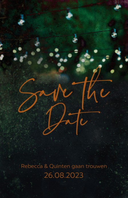 Save the date - Darkgreen Lampjes Koper