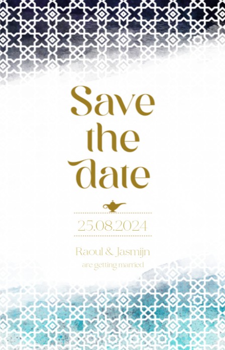 Save the date - Disney Inspired Aladdin Mozaiek 1