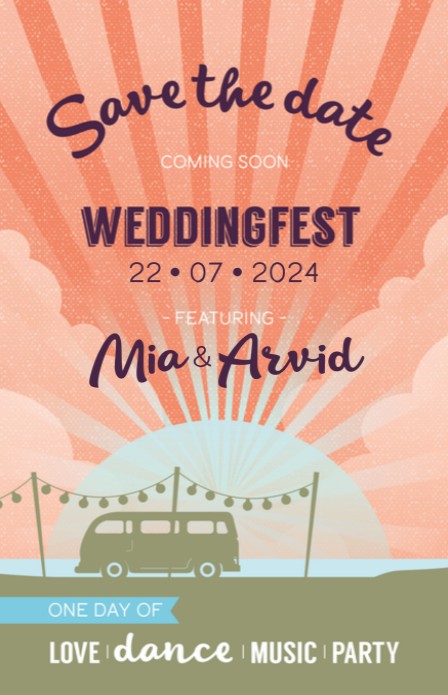 Save The Date - Festival Busje Peach