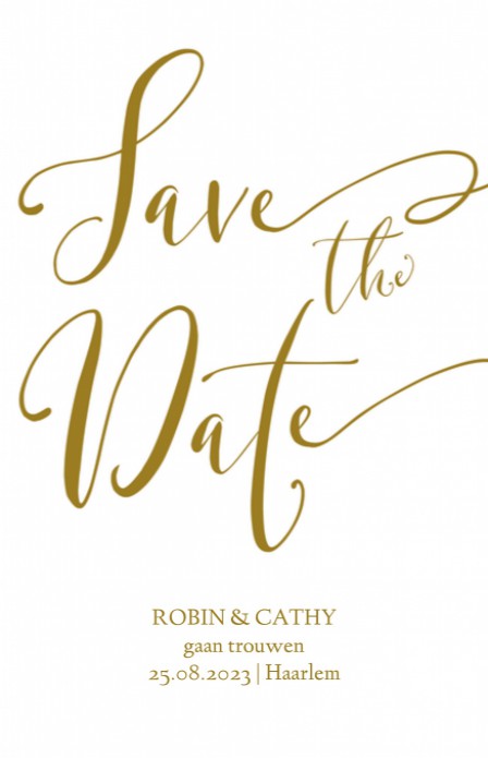 Save the date - Goud Typografisch