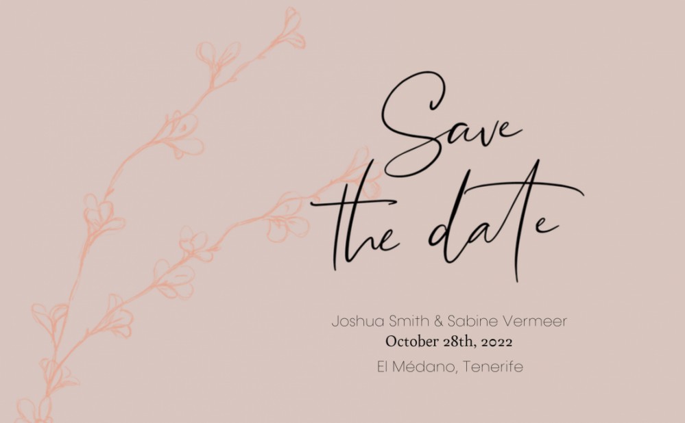 Save the date - Minimalistic El Medano Roze