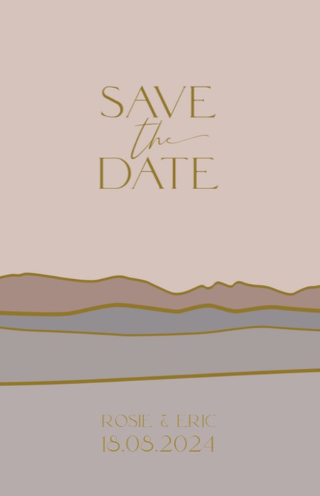 Save the date - Minimalistic landschap roze