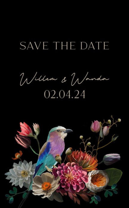 save the date piece of art zwart voorkant