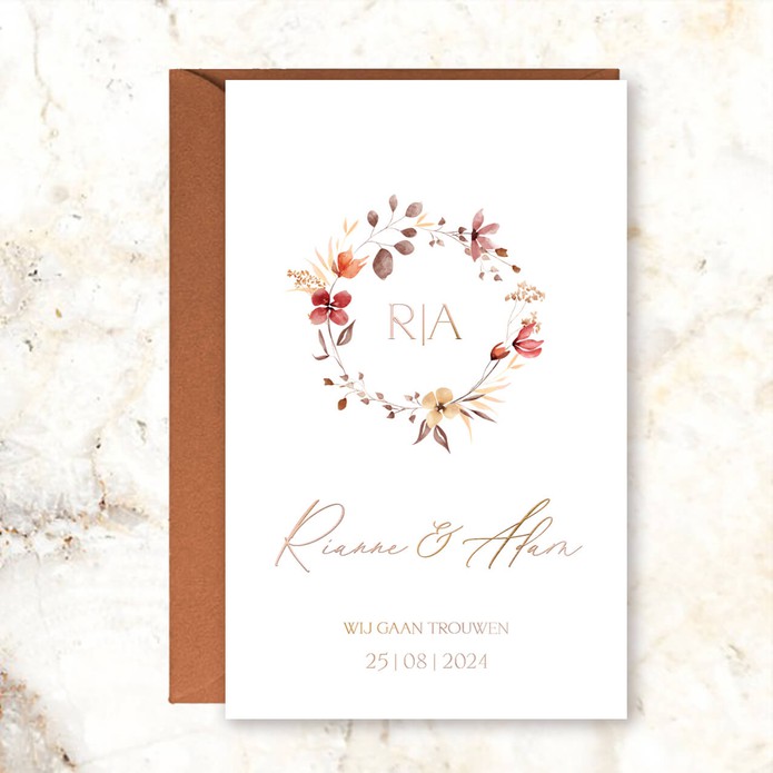 FOLIE Trouwkaart - Flowers krans