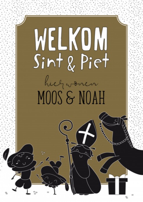 Sinterklaas Miniposter Welkom Goud