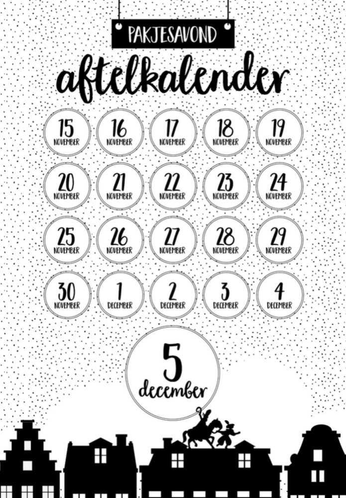 Sinterklaas Pakjesavond Aftelkalender
