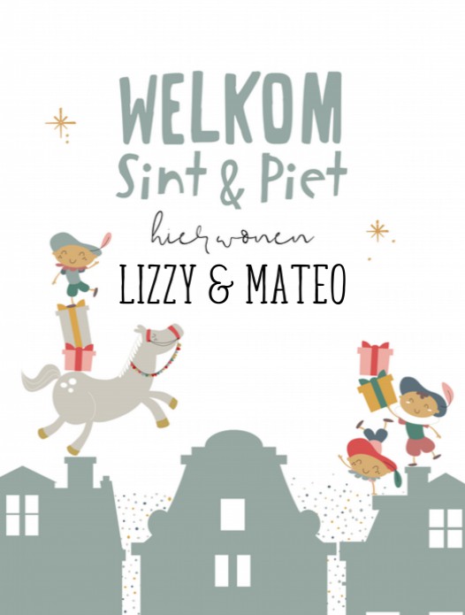 Sinterklaas Poster 30x40 - Welkom huisjes