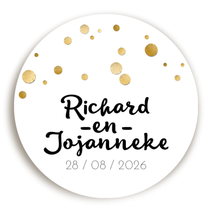 Sluitsticker Gouden Confetti