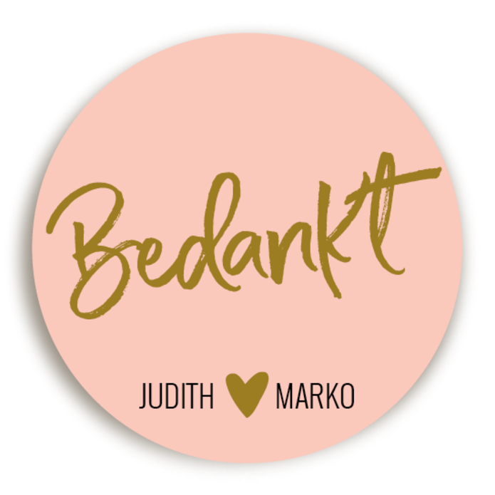 Sticker Bedankt Roze Goud