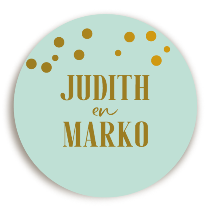 Sluitsticker Goudstipjes Mintgroen