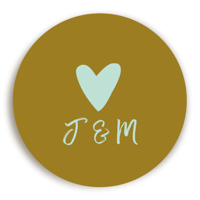 Sluitsticker Goud Hartje Mintgroen