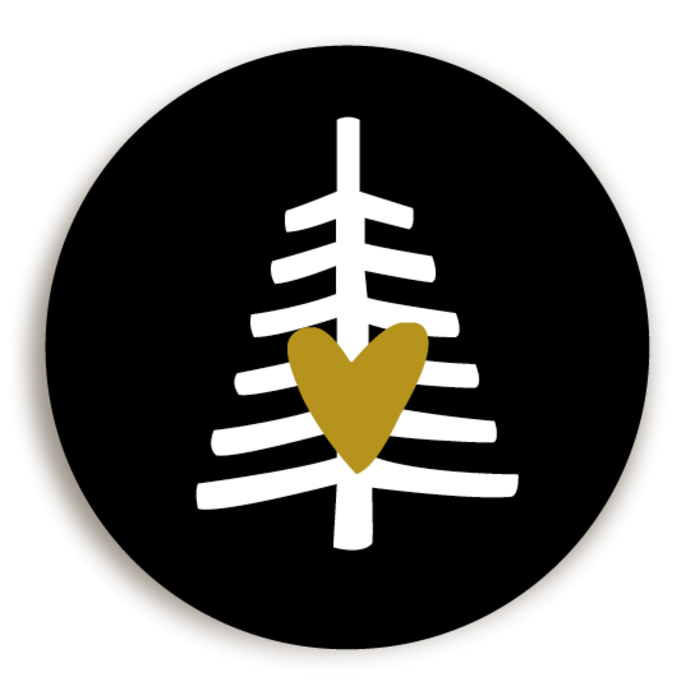 Sticker KERST Kerstboom zwart