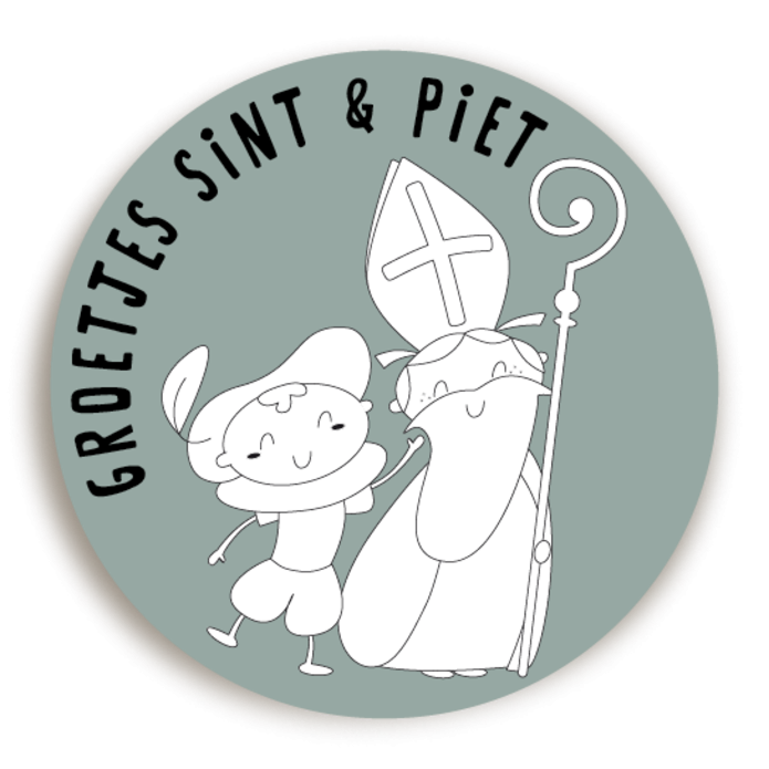 Sticker Groetjes Sint en Piet 5