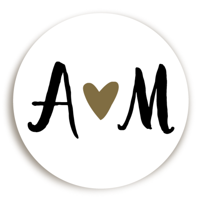 Sluitsticker Hart Initialen