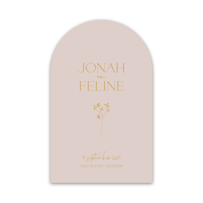 VORM Trouwkaart - Bessentakje Roze