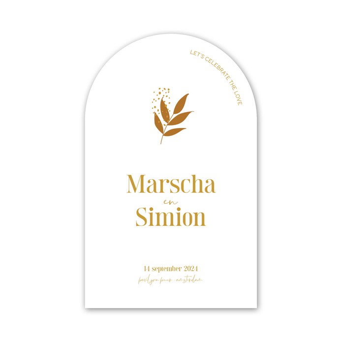 VORM Trouwkaart - Confetti Takje Goud